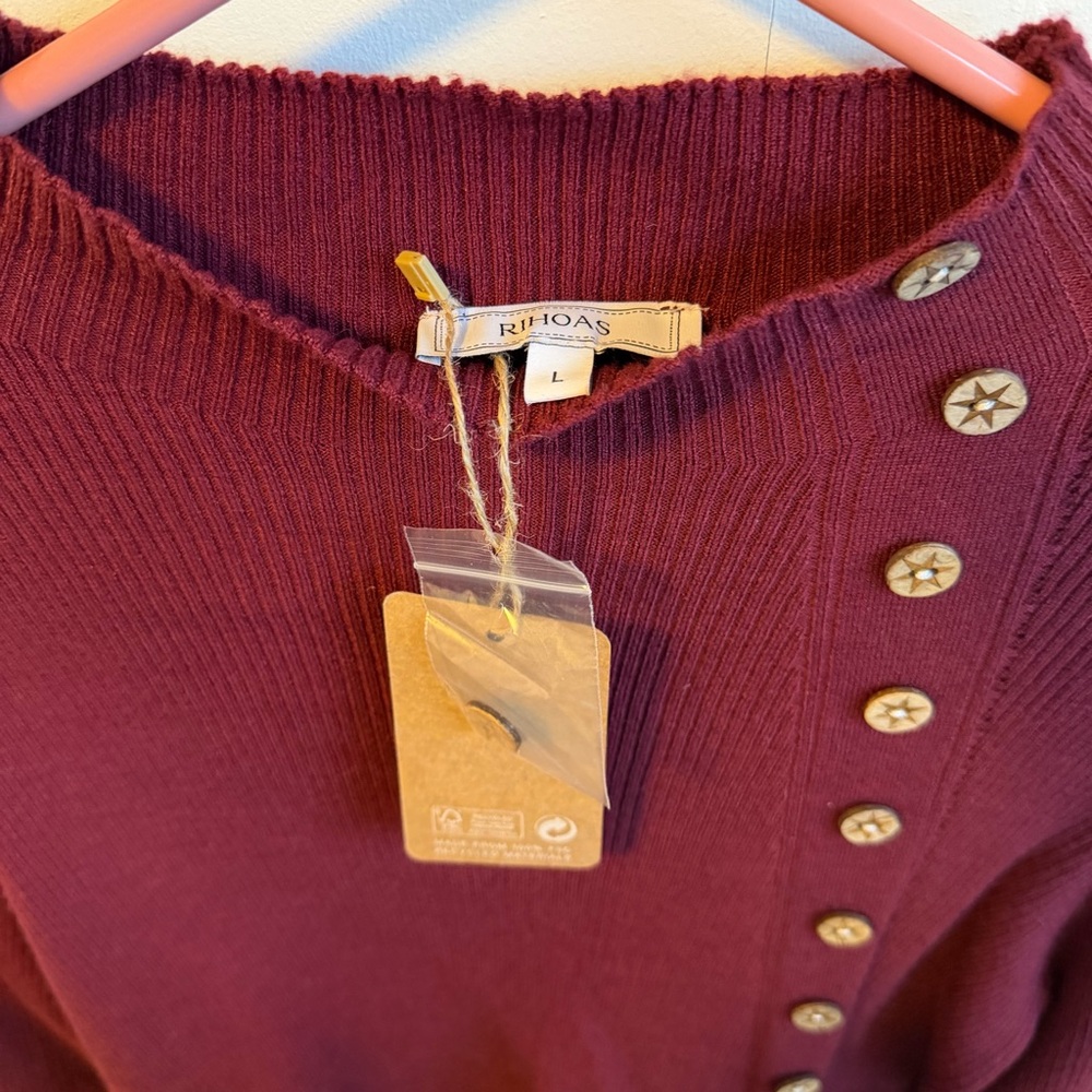 Mock Neck Ribbed Knit L - Picture 5 of 5